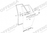 Raam-rubber linksbuiten achter E34 Touring